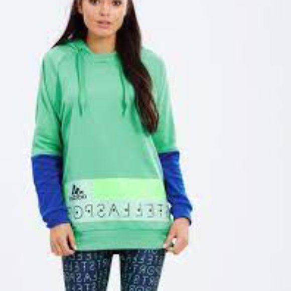STELLA MCCARTNEY X ADIDAS Athleisure Sport Green Long Hoodie Jumper - Picture 6 of 16